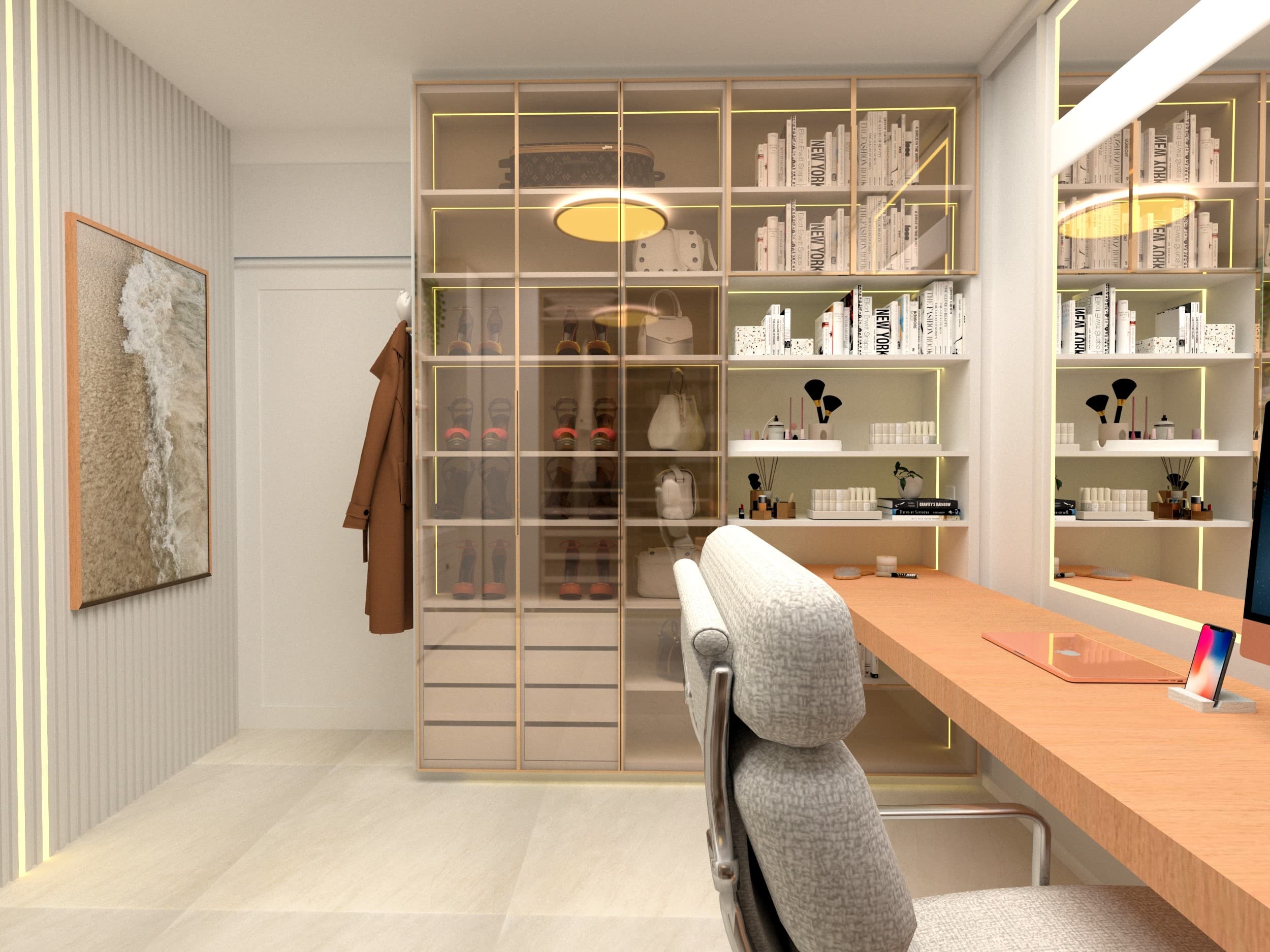 reforma apartamento porto alegre - Projeto de arquitetura e design de interiores - Closets - Camila Chalon Arquitetura