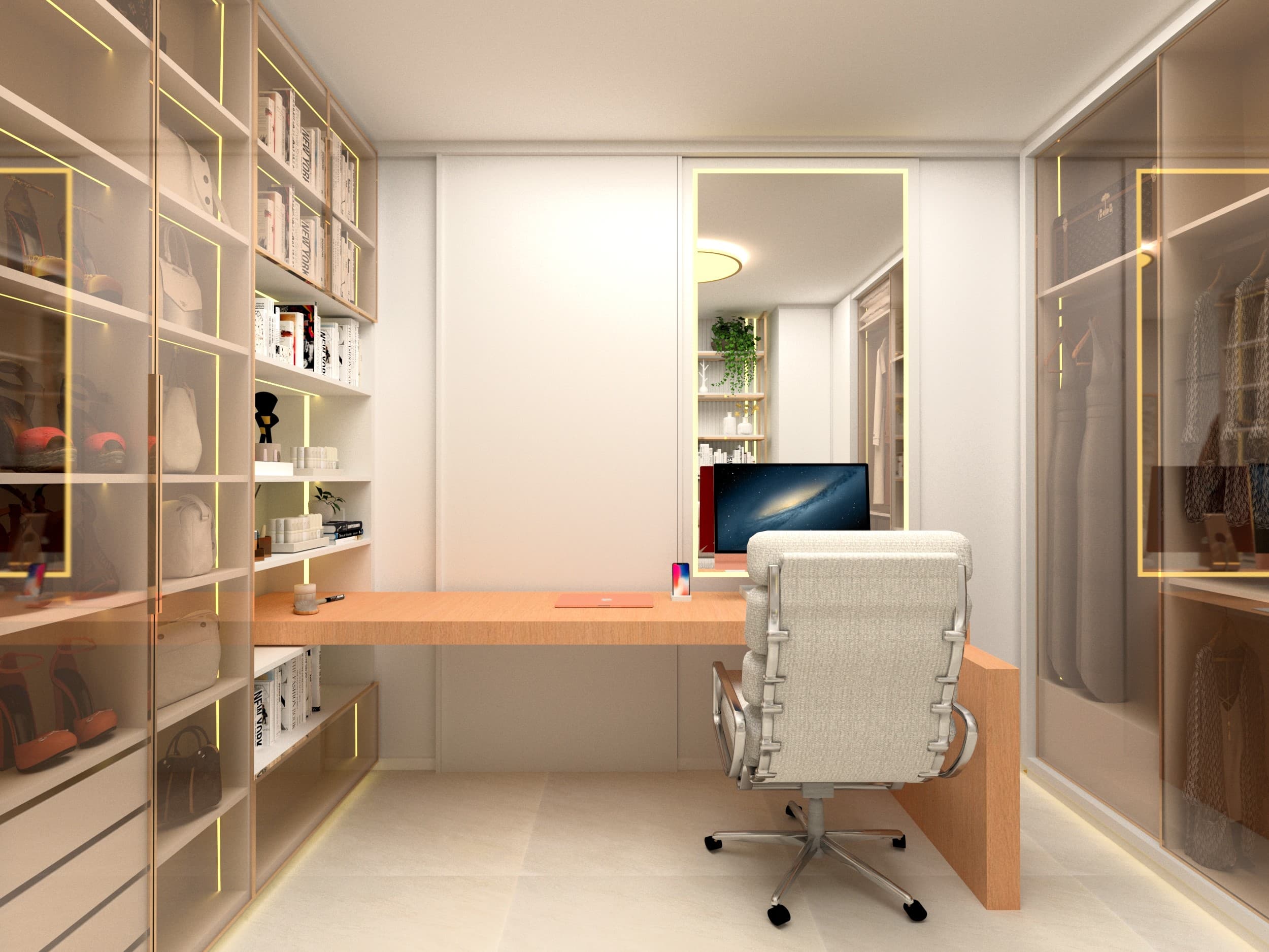reforma apartamento porto alegre - Projeto de arquitetura e design de interiores - Closets - Camila Chalon Arquitetura